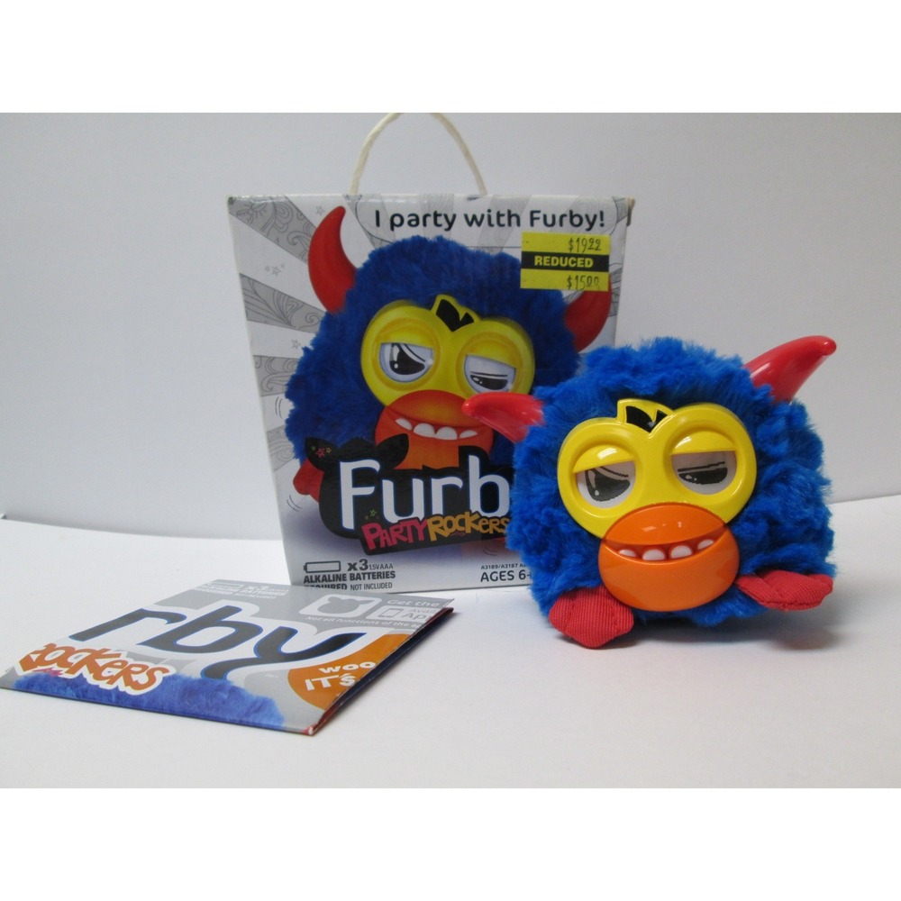 Vintage 2012 Furby Party Rockers Scoffby Blue Furry Talking Friend Toy WORKS